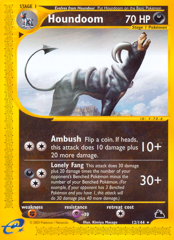 Houndoom Pokemon card (12/144, Skyridge)
