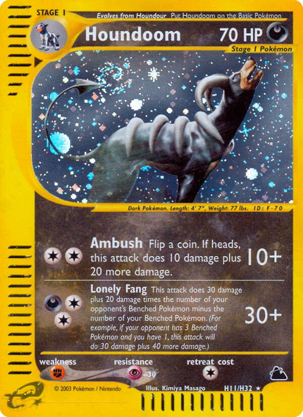 Houndoom Pokemon card (H11/H32, Skyridge)