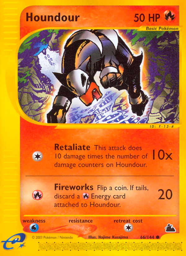Houndour Pokemon card (66/144, Skyridge)
