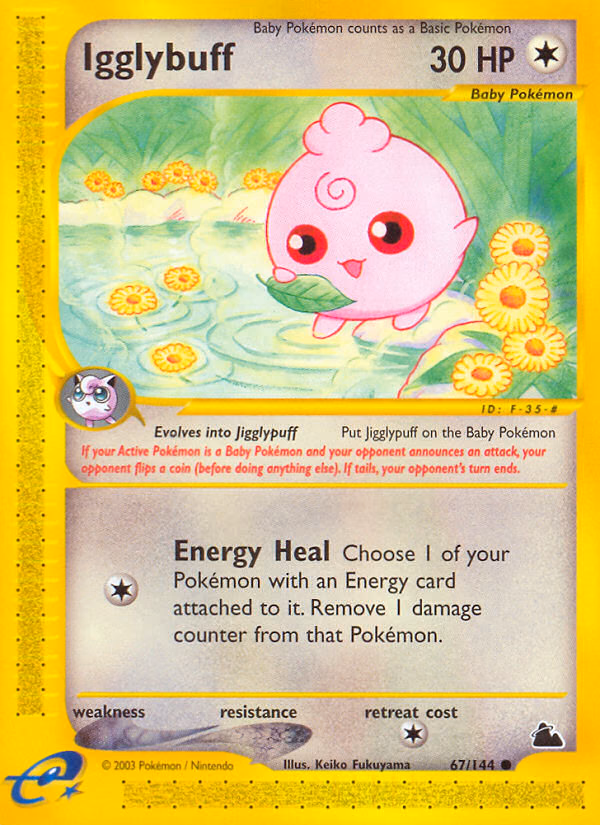 Igglybuff Pokemon card (67/144, Skyridge)