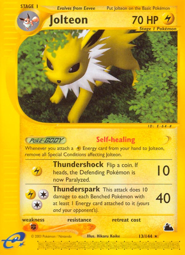 Jolteon Pokemon card (13/144, Skyridge)