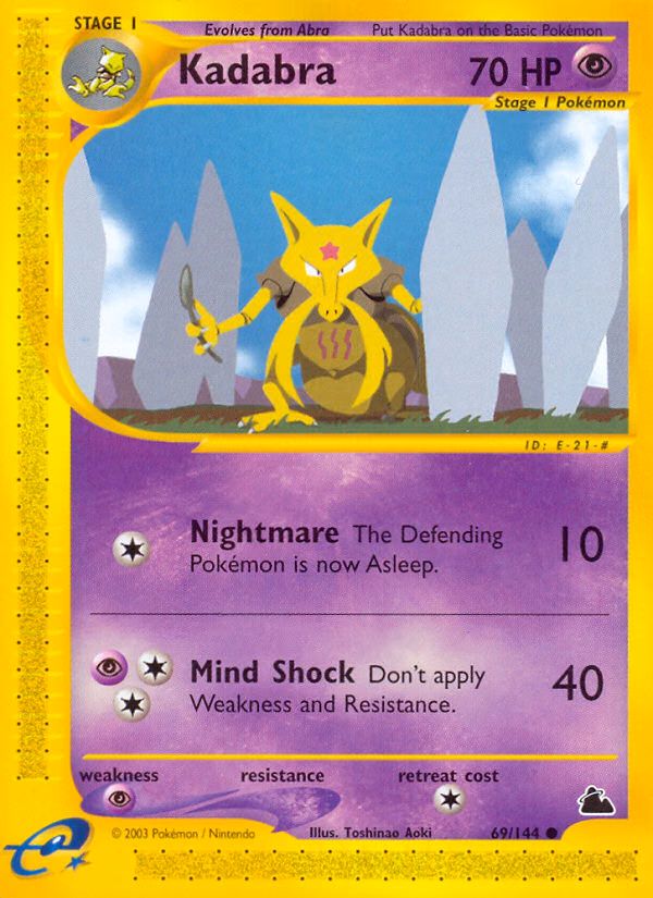 Kadabra Pokemon card (69/144, Skyridge)