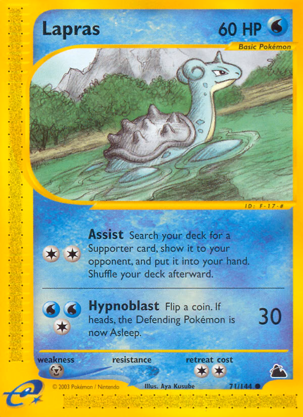 Lapras Pokemon card (71/144, Skyridge)