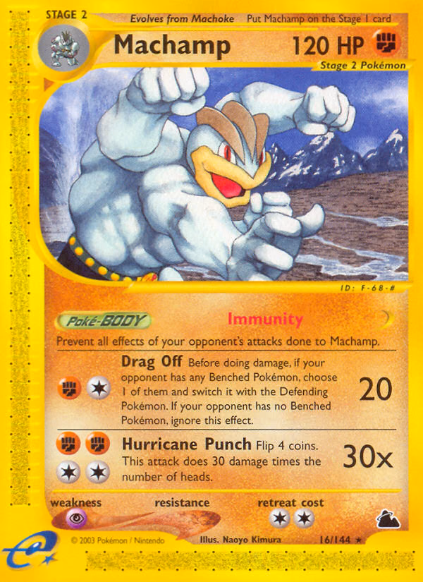 Machamp Pokemon card (16/144, Skyridge)