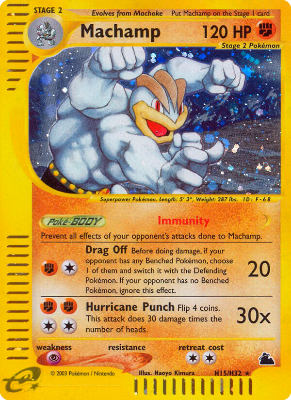 Machamp Pokemon card (H15/H32, Skyridge)