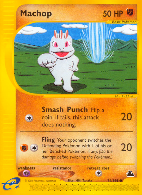 Machop Pokemon card (74/144, Skyridge)