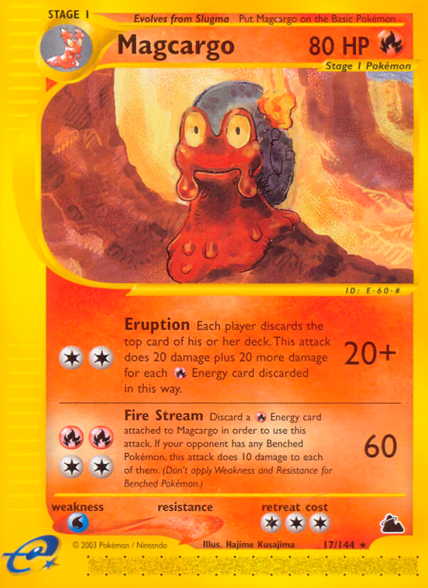 Magcargo Pokemon card (17/144, Skyridge)