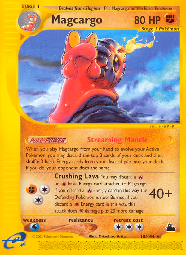 Magcargo Pokemon card (18/144, Skyridge)