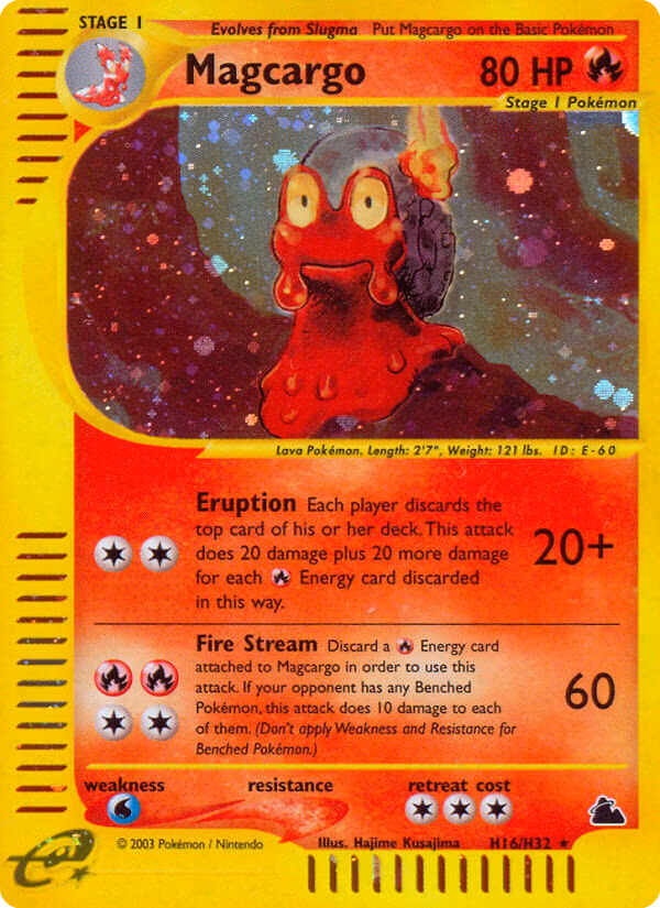Magcargo Pokemon card (H16/H32, Skyridge)