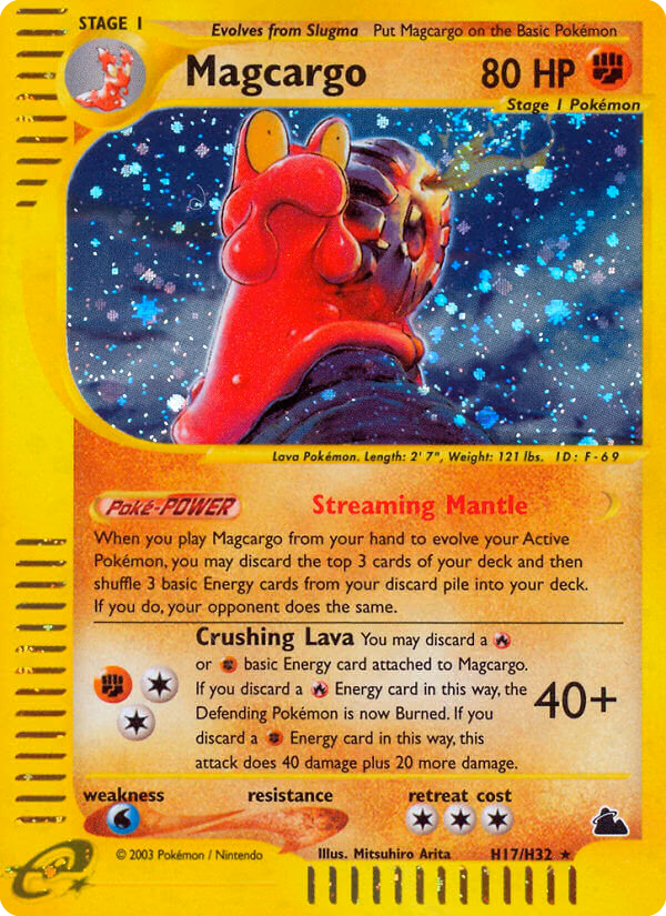 Magcargo Pokemon card (H17/H32, Skyridge)
