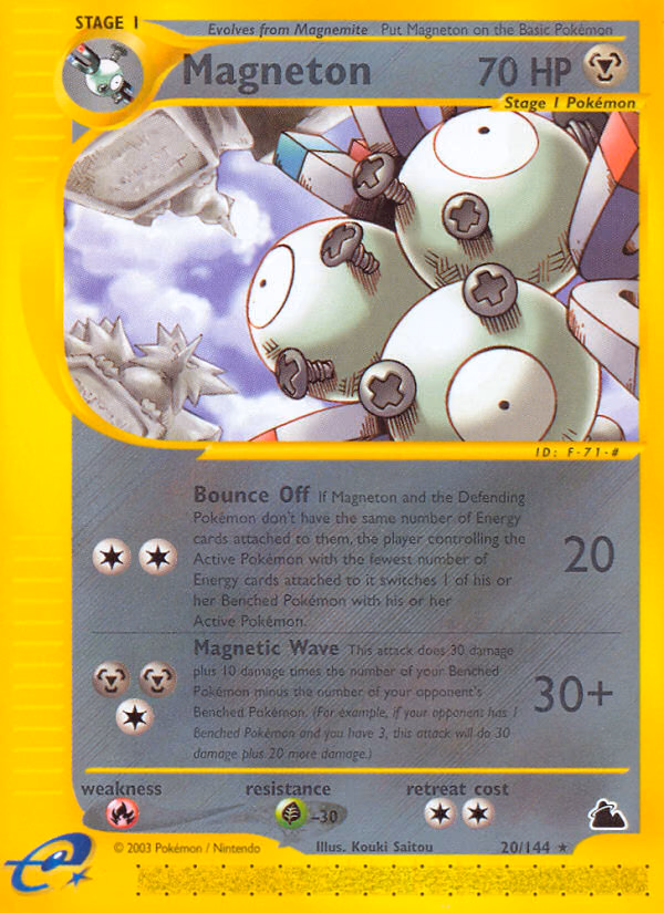 Magneton Pokemon card (20/144, Skyridge)