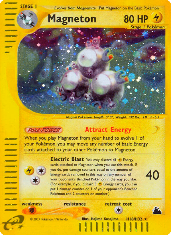 Magneton Pokemon card (H18/H32, Skyridge)