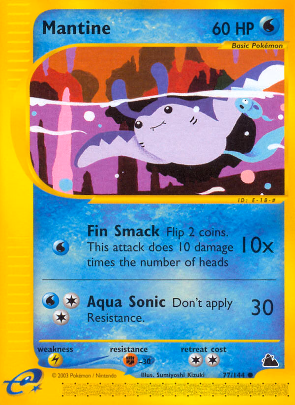 Mantine Pokemon card (77/144, Skyridge)