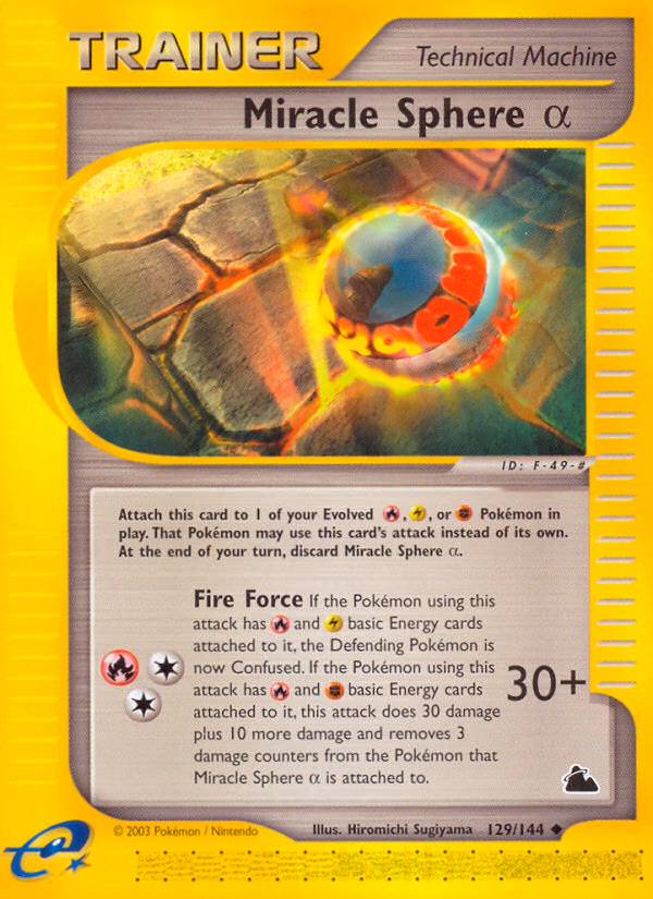 Miracle Sphere α Pokemon card (129/144, Skyridge)