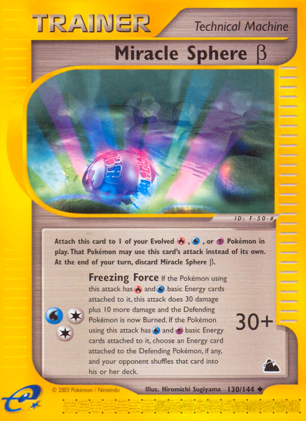 Miracle Sphere β Pokemon card (130/144, Skyridge)