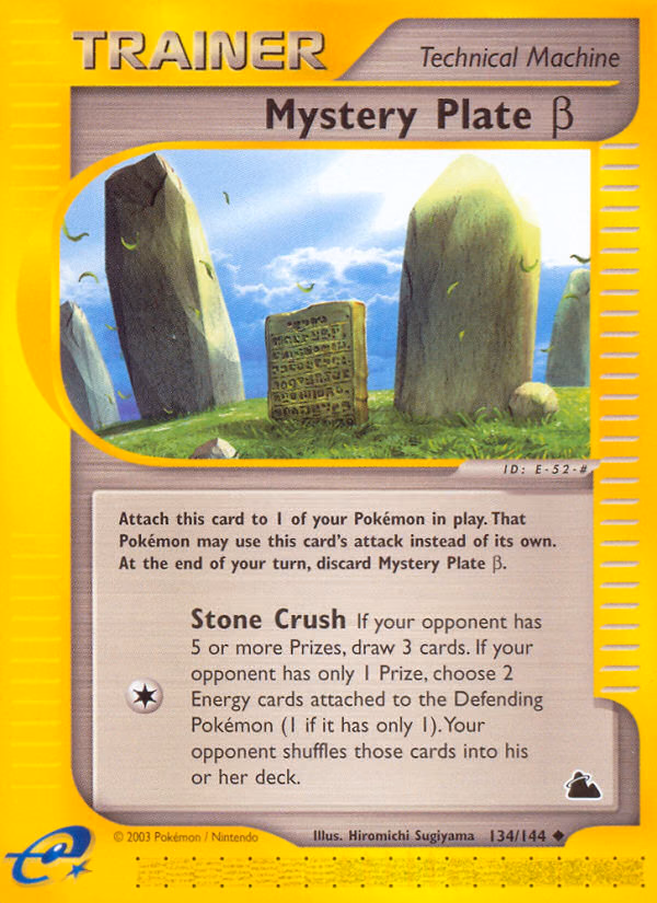 Mystery Plate β Pokemon card (134/144, Skyridge)