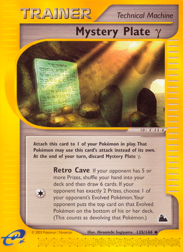 Mystery Plate γ Pokemon card (135/144, Skyridge)
