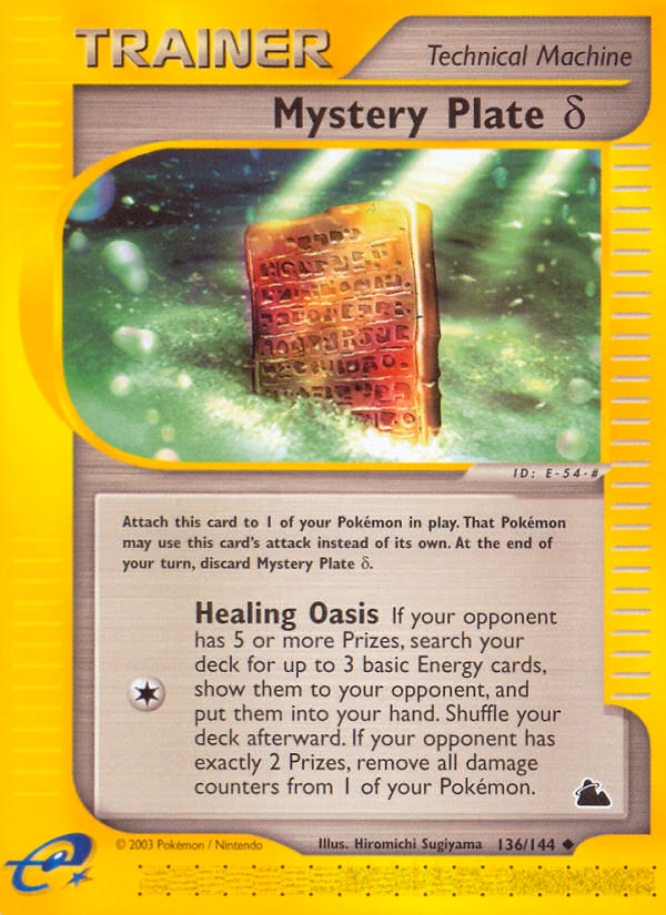 Mystery Plate δ Pokemon card (136/144, Skyridge)