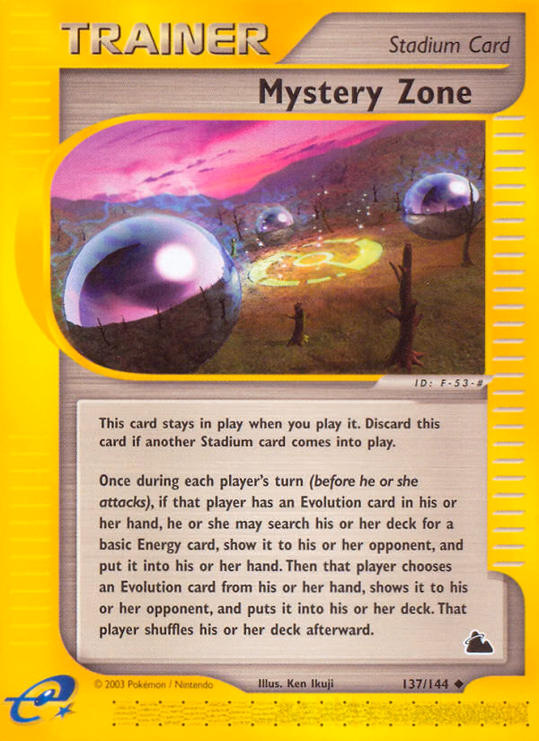 Mystery Zone Pokemon card (137/144, Skyridge)