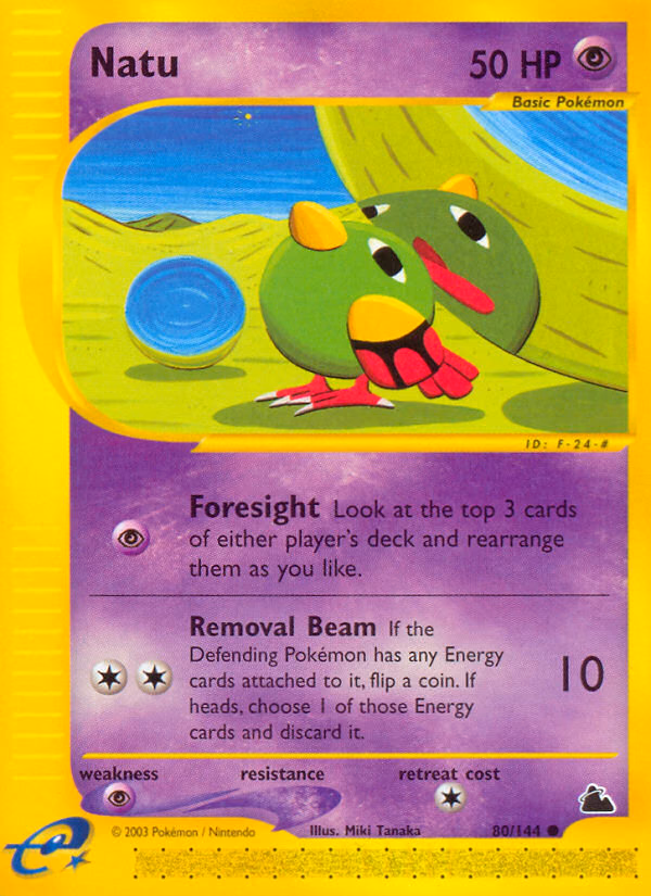Natu Pokemon card (80/144, Skyridge)