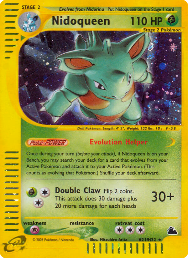Nidoqueen Pokemon card (H21/H32, Skyridge)
