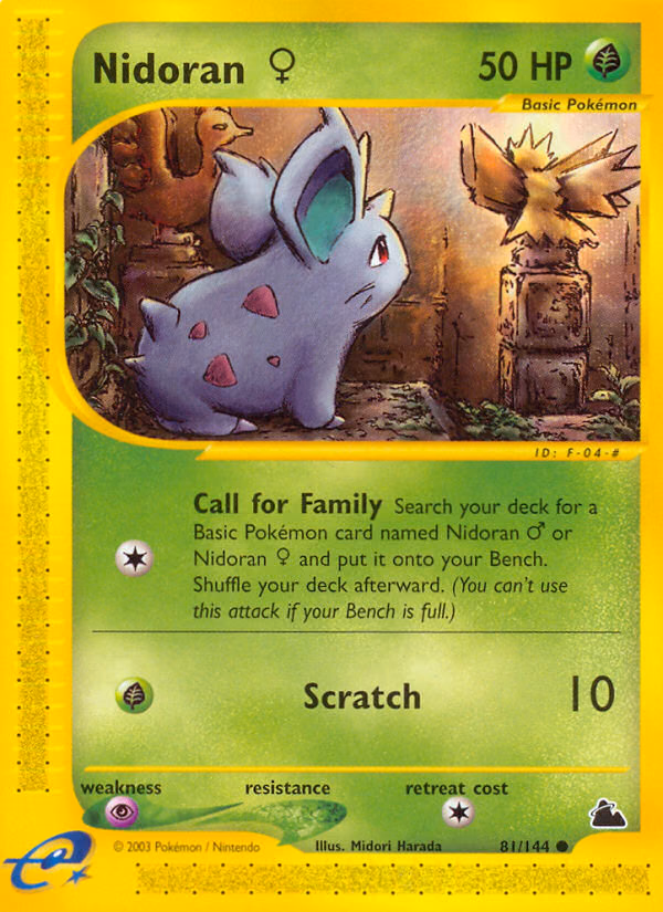 Nidoran ♀ Pokemon card (81/144, Skyridge)