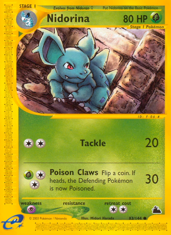 Nidorina Pokemon card (83/144, Skyridge)