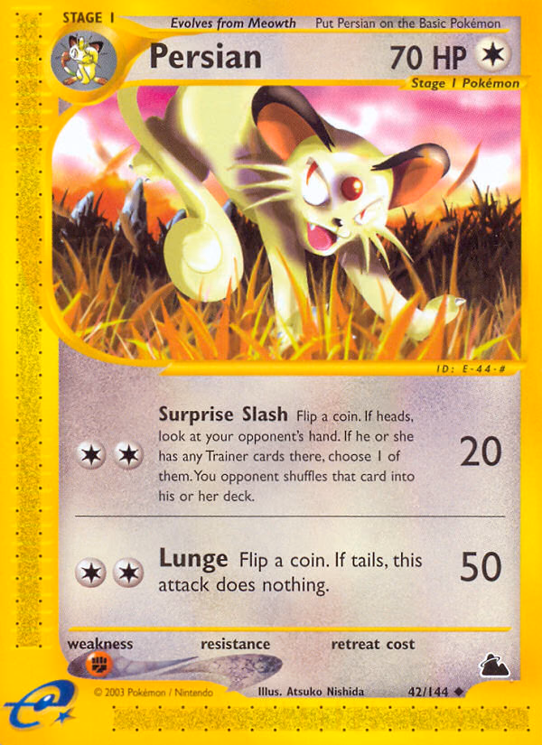 Persian Pokemon card (42/144, Skyridge)
