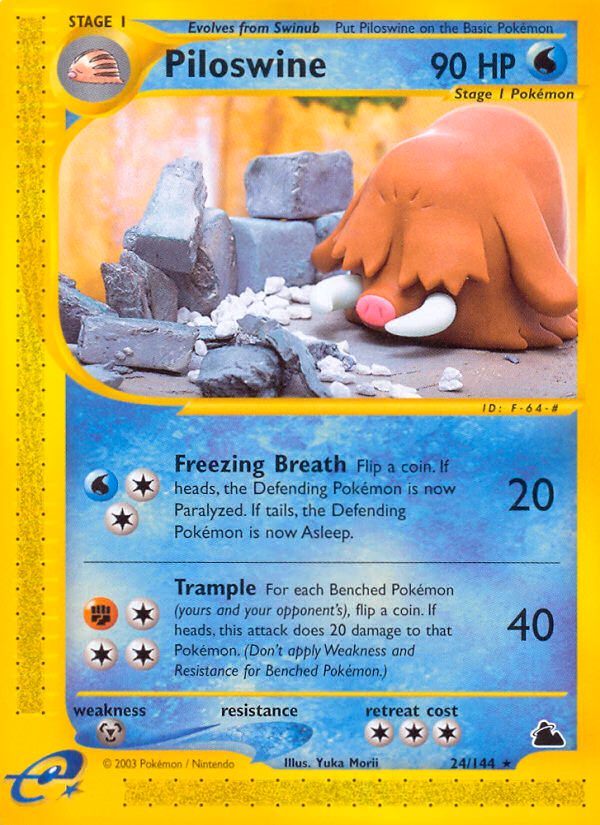 Piloswine Pokemon card (24/144, Skyridge)
