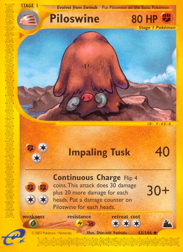 Piloswine Pokemon card (43/144, Skyridge)