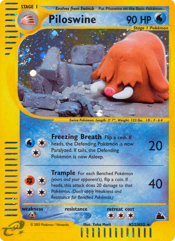 Piloswine Pokemon card (H22/H32, Skyridge)