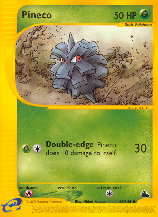 Pineco Pokemon card (86/144, Skyridge)