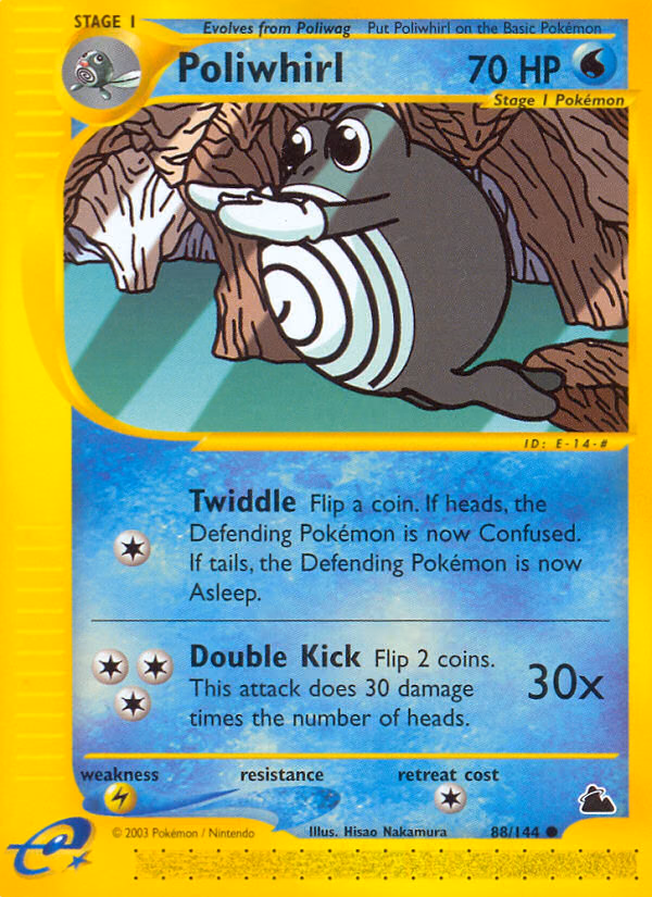 Poliwhirl Pokemon card (88/144, Skyridge)