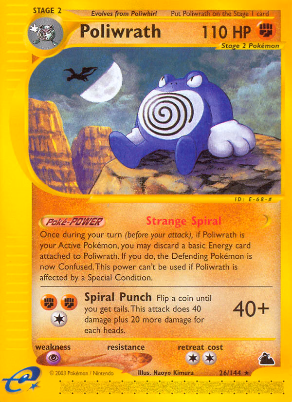 Poliwrath Pokemon card (26/144, Skyridge)