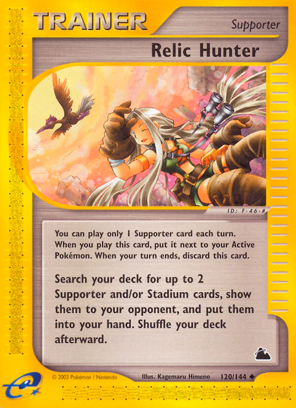 Relic Hunter Pokemon card (120/144, Skyridge)