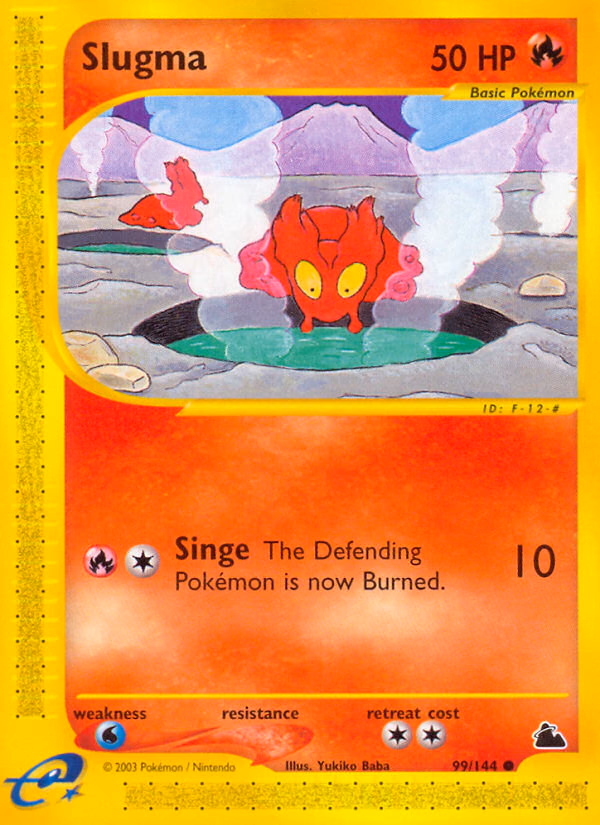 Slugma Pokemon card (99/144, Skyridge)