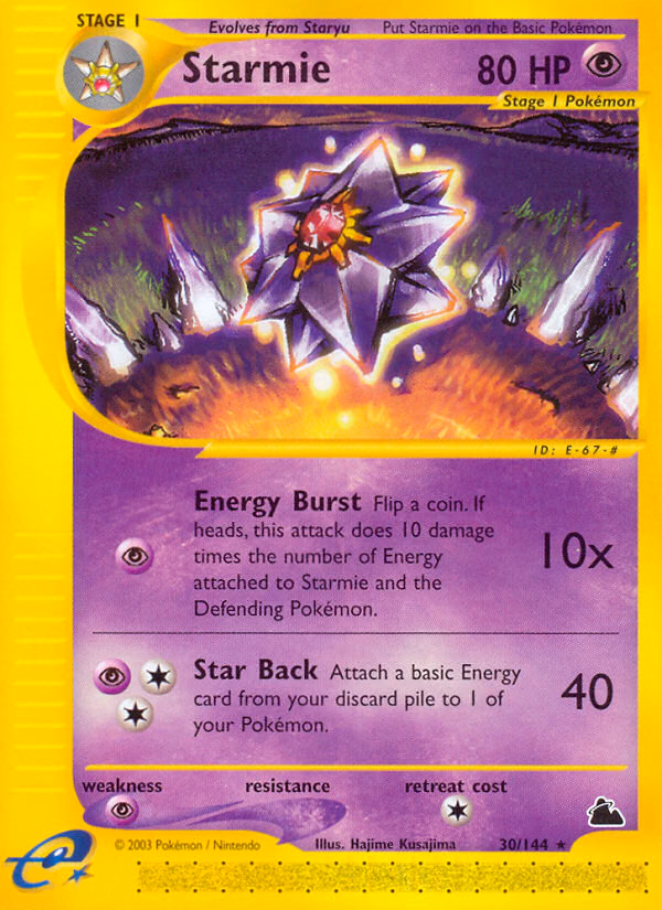 Starmie Pokemon card (30/144, Skyridge)