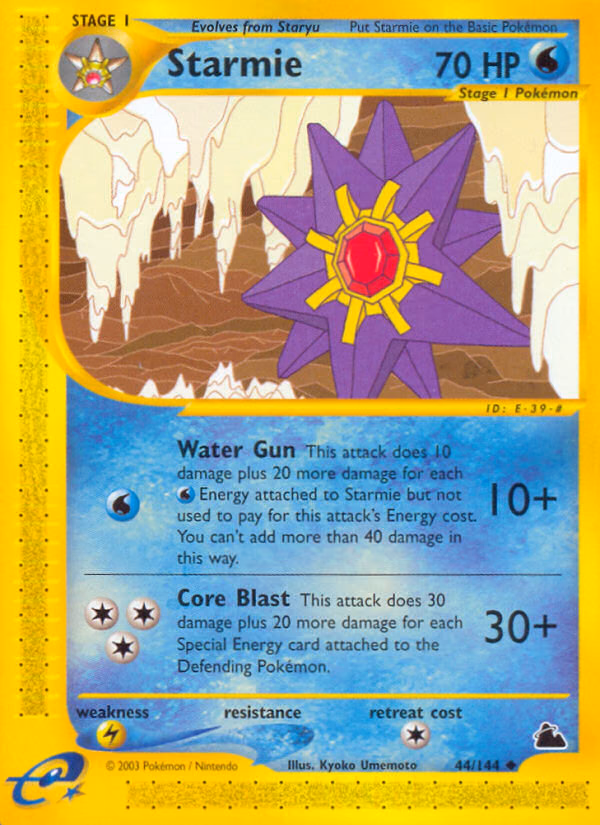 Starmie Pokemon card (44/144, Skyridge)
