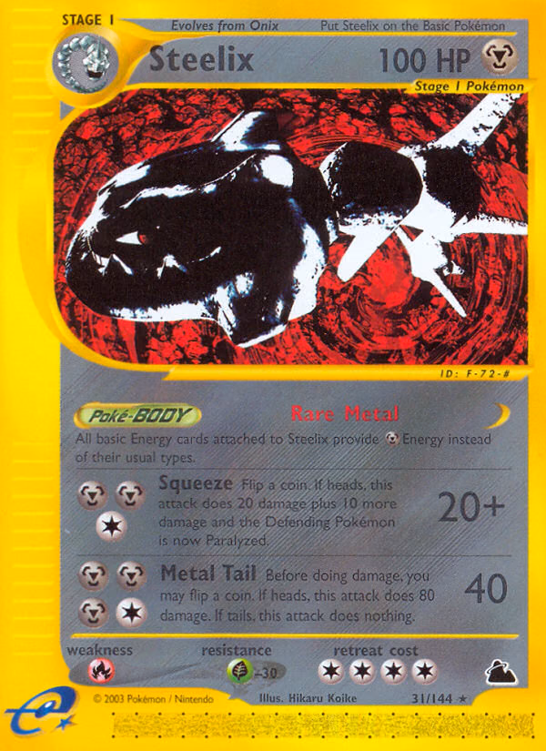 Steelix Pokemon card (31/144, Skyridge)