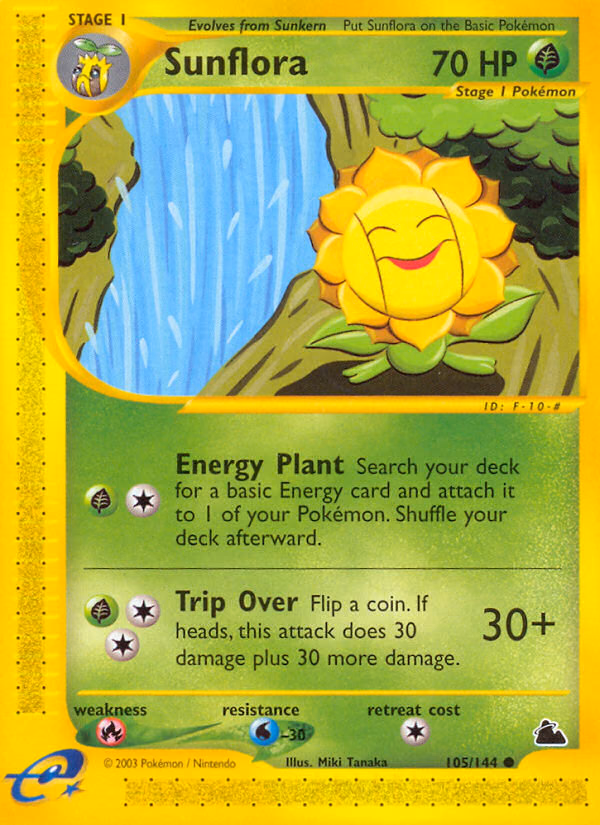 Sunflora Pokemon card (105/144, Skyridge)