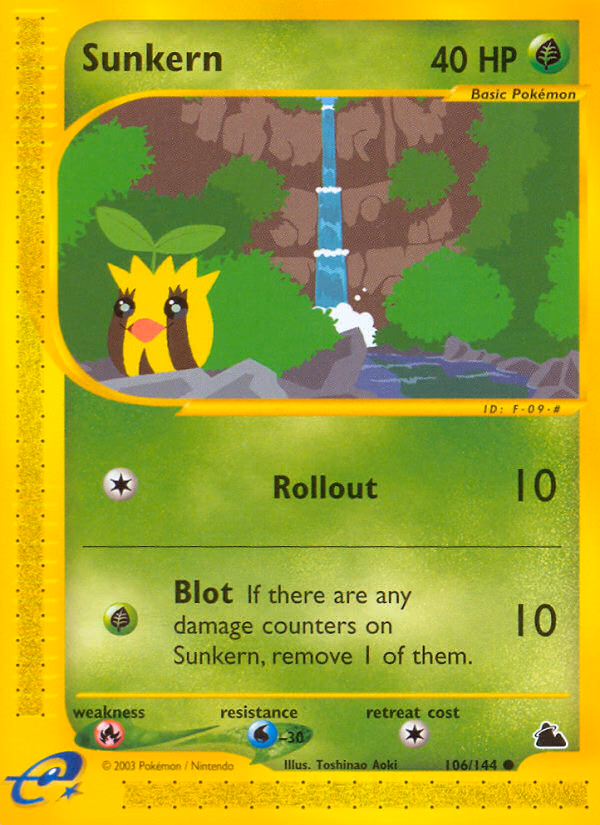Sunkern Pokemon card (106/144, Skyridge)