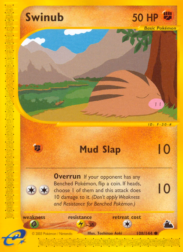 Swinub Pokemon card (108/144, Skyridge)