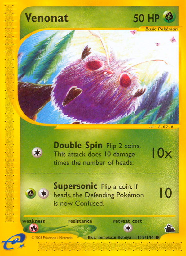 Venonat Pokemon card (112/144, Skyridge)