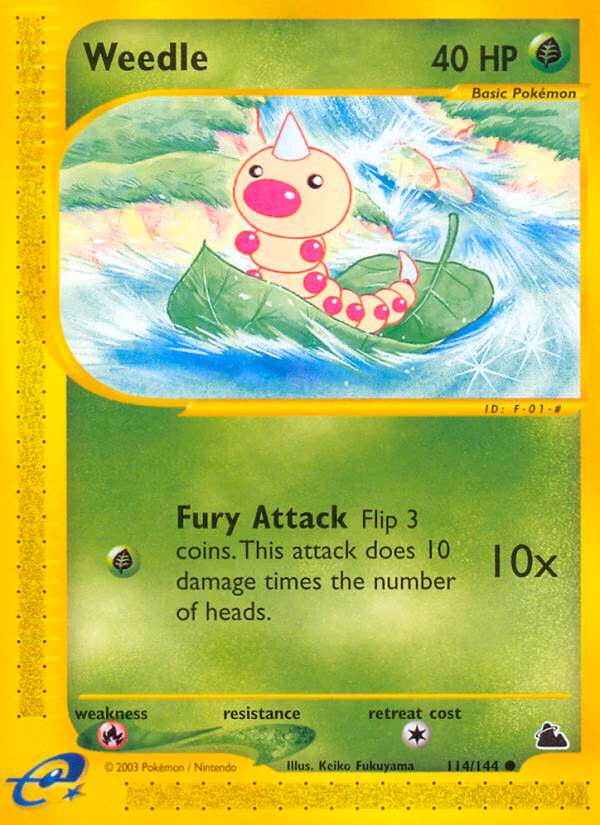 Weedle Pokemon card (114/144, Skyridge)