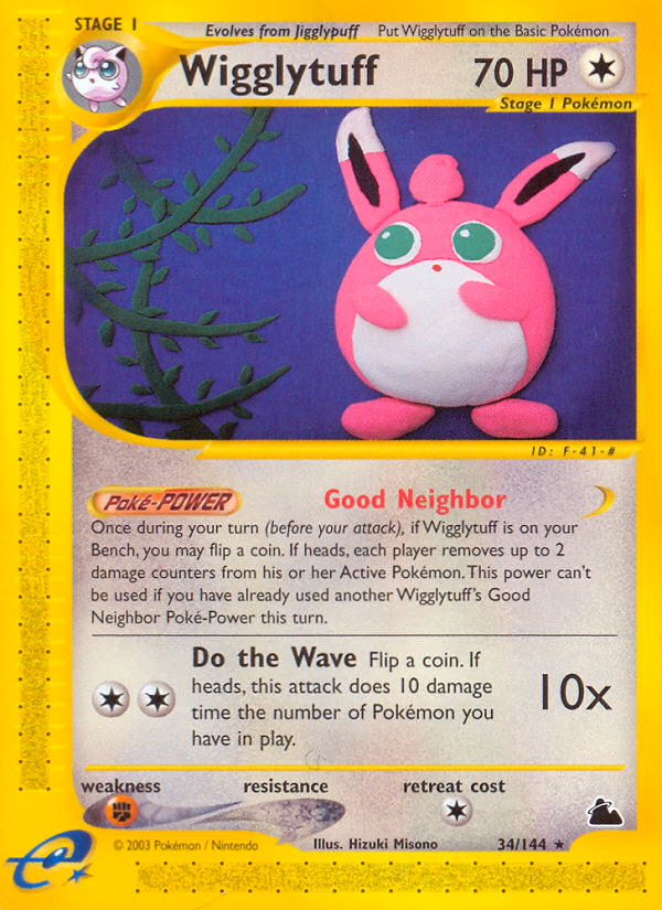 Wigglytuff Pokemon card (34/144, Skyridge)
