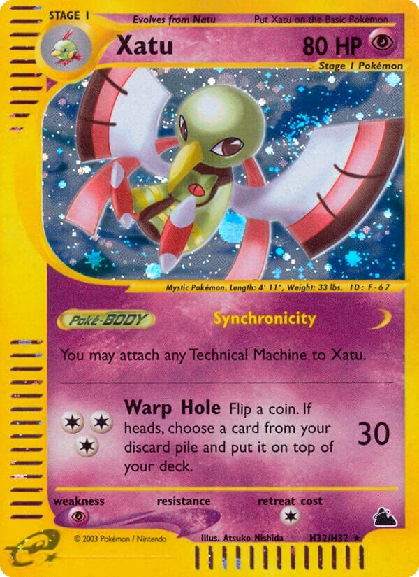 Xatu Pokemon card (H32/H32, Skyridge)