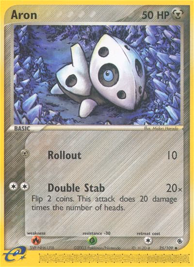 Aron Pokemon card (25/109, Ruby & Sapphire)