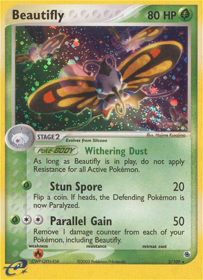 Beautifly Pokemon card (2/109, Ruby & Sapphire)