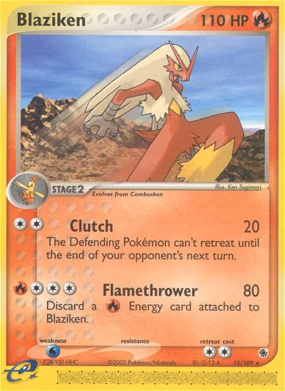 Blaziken Pokemon card (15/109, Ruby & Sapphire)