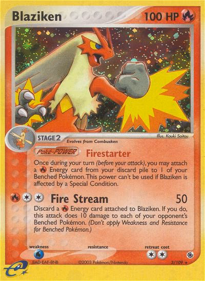 Blaziken Pokemon card (3/109, Ruby & Sapphire)